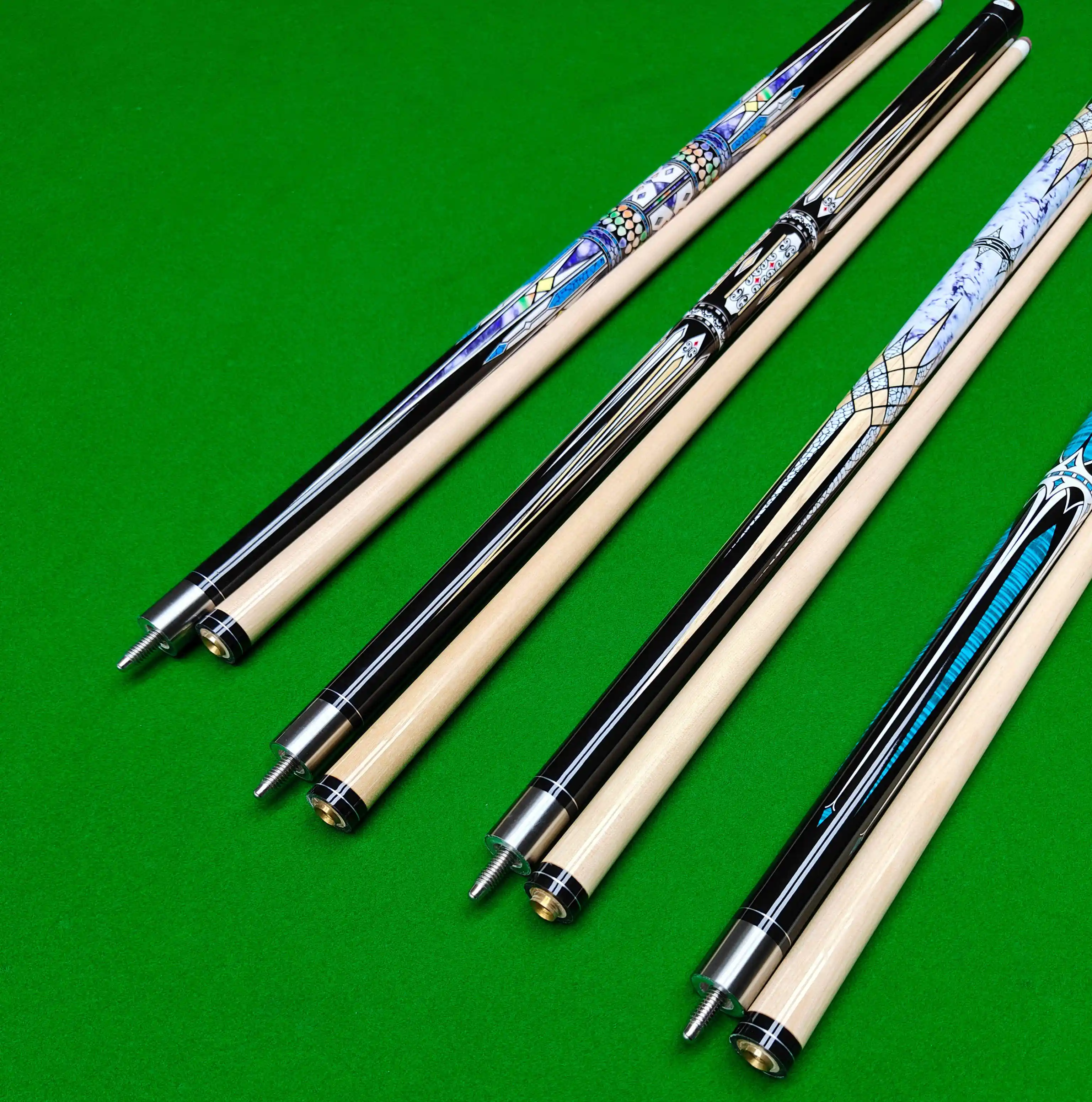 Factory WholeSale AmericanStyle Pool Cue Shaft 13mm Colorful Diamond HighQuality Maple Wood Billiards Cue 57' Snooker Cue Stick