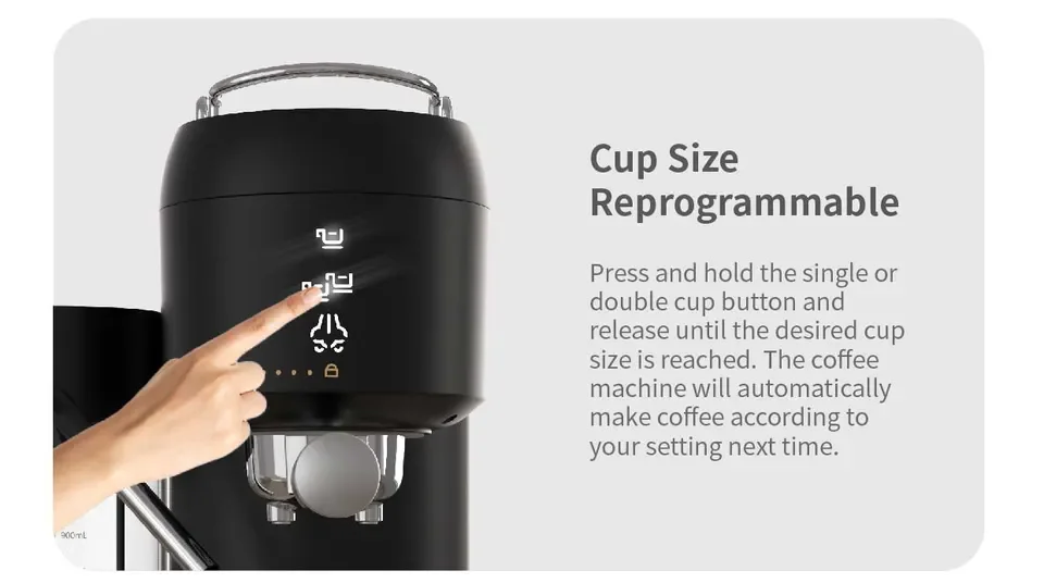 Multi-functionElectric Italian Cafetera 20 bar Espresso Coffee Maker with Milk Frother