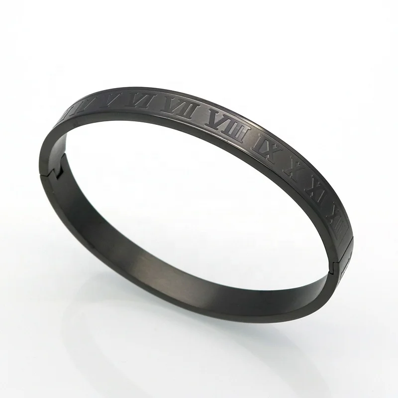 Kiss the Lover Couple Bracelet Creative Roman Numeral Titanium Steel Bracelet Bf Bangle with Rival Ring Valentine Gift Wholesale