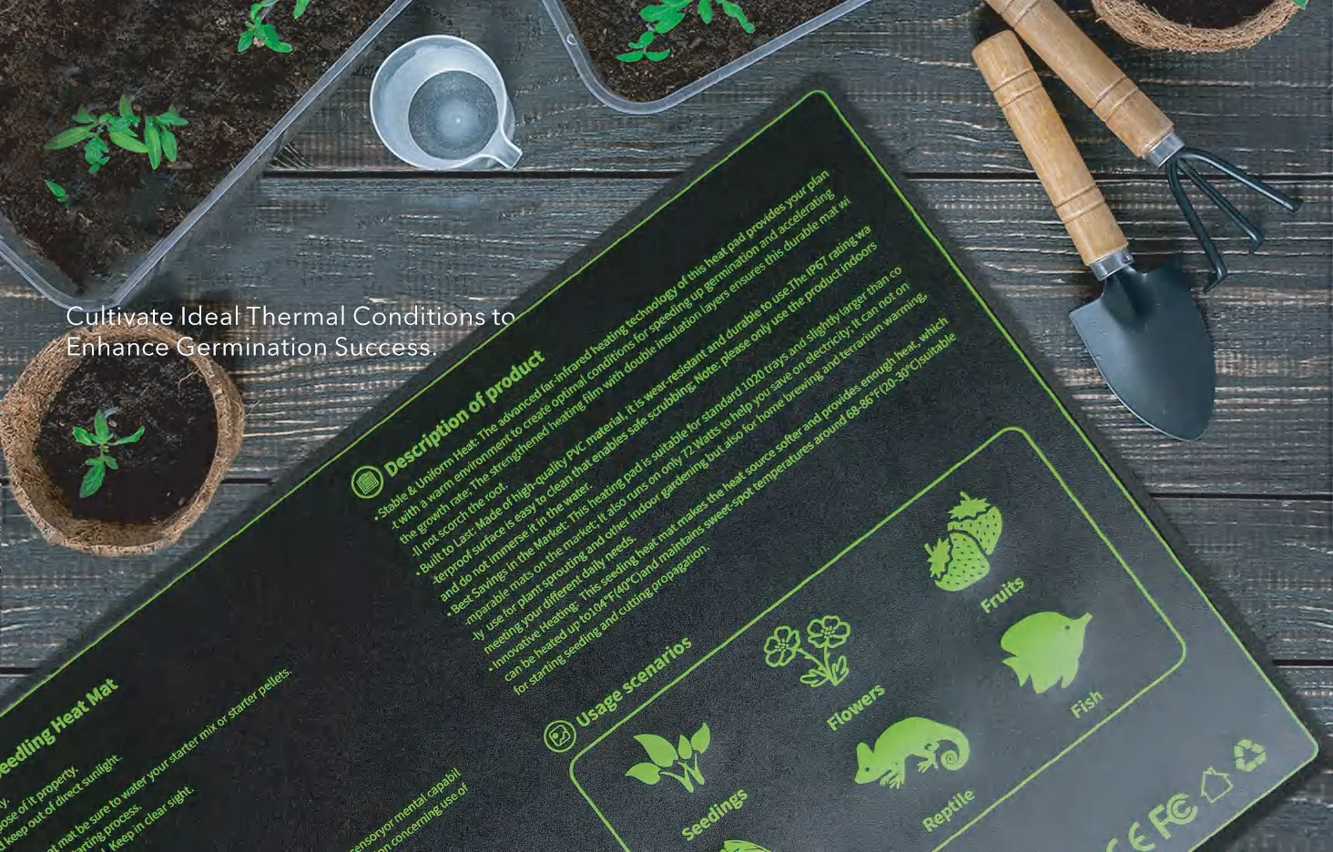 Multi-Function Far Infrared Pet & Plant Heating Pad Rapid Growth Development for Nursery Trays & Lids