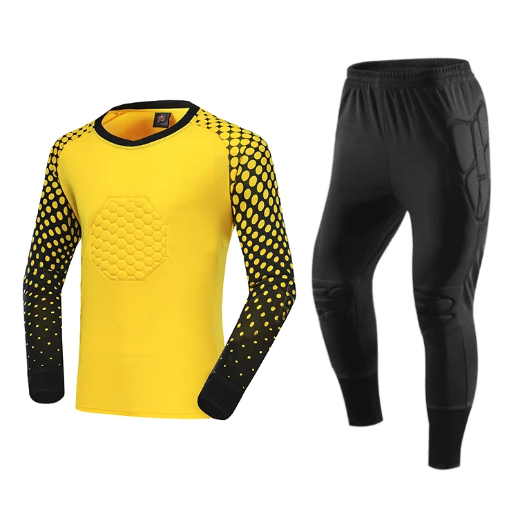 Men Long Sleeved Soccer Goalkeeper Uniforms Customized logo Adult and child Football Jersey Training Soccer Wear Set