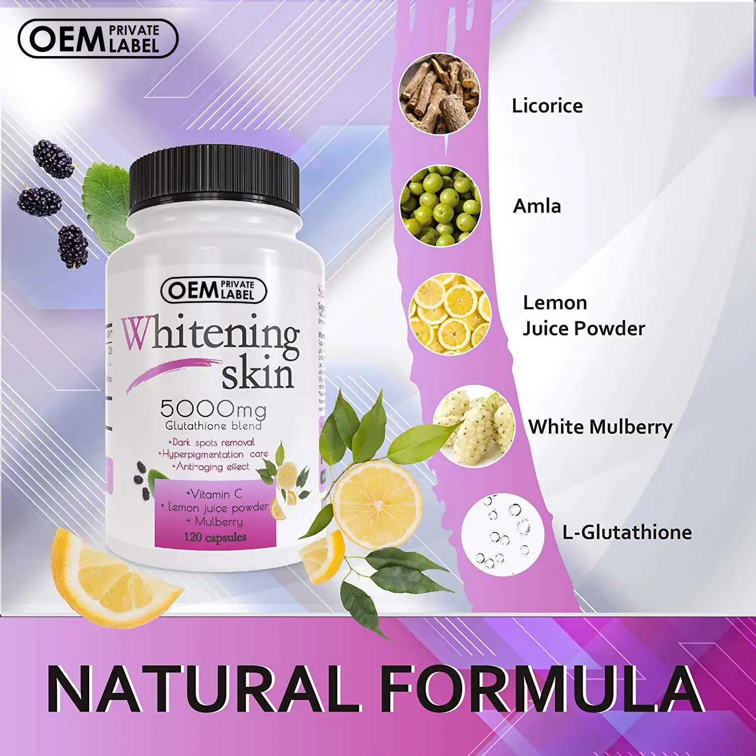 OEM Own Brand Customised Amazon Hot Selling Whitening Skin Care Products Adult Vitamins Anti-Aging Capsules Reduce Dark Spots