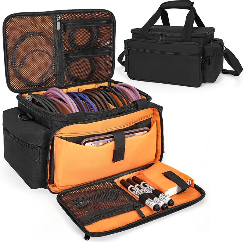 Custom unique heavy duty waterproof music equipment accessories carry case Gig bag cord organizer cable file case dj bag case