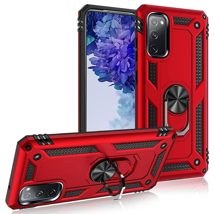 2020 Powerful Shockproof  Mobile Phone Case For Samsung S20 FE;Ready To Ship Armor Ring Holder Back Cover for Samsung S20 FE