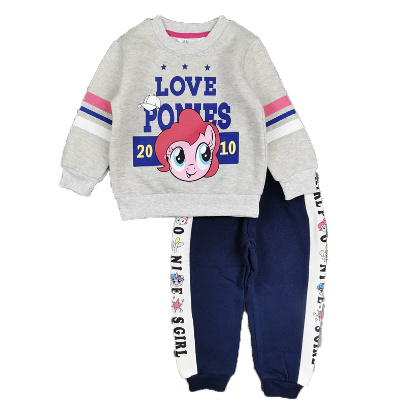 Новинка 2021 года; Детская пижама с длинными рукавами и круглым вырезом; Леггинсы с рисунком; Топ унисекс + штаны; Комплект из 2 предметов