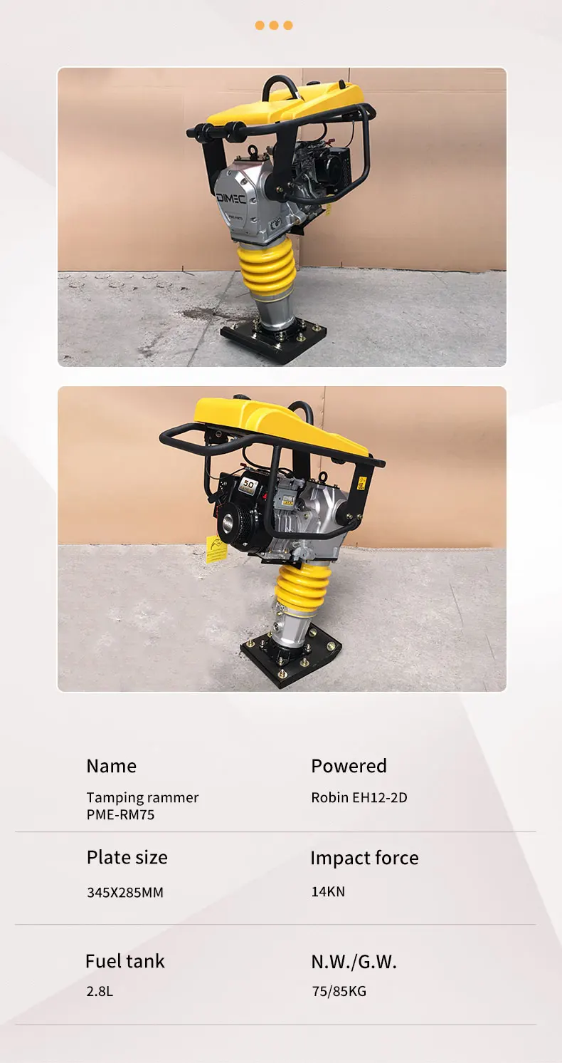 PME-RM75 Heavy Duty Portable Soil Petrol Vibrating Rammer Compactor Monkey Jump Rammer