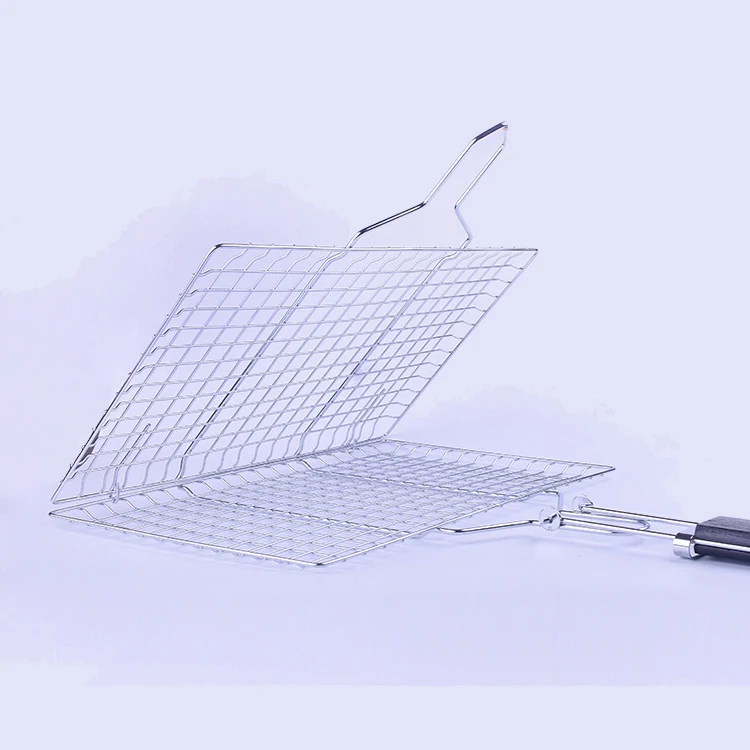 Bbq Netting Design Fish Barbecue Chrome Plated Front Big Rotisserie Grill Net