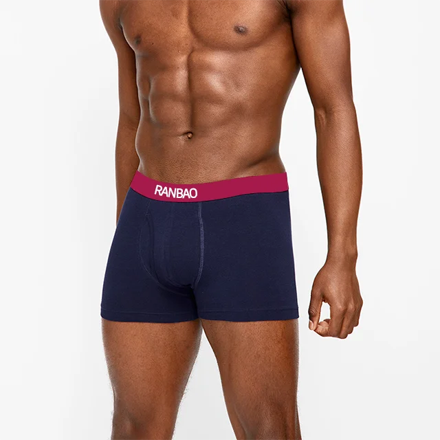 Wholesale 100% cotton mens underwear fly open design men boxer customized logo mens boxer briefs