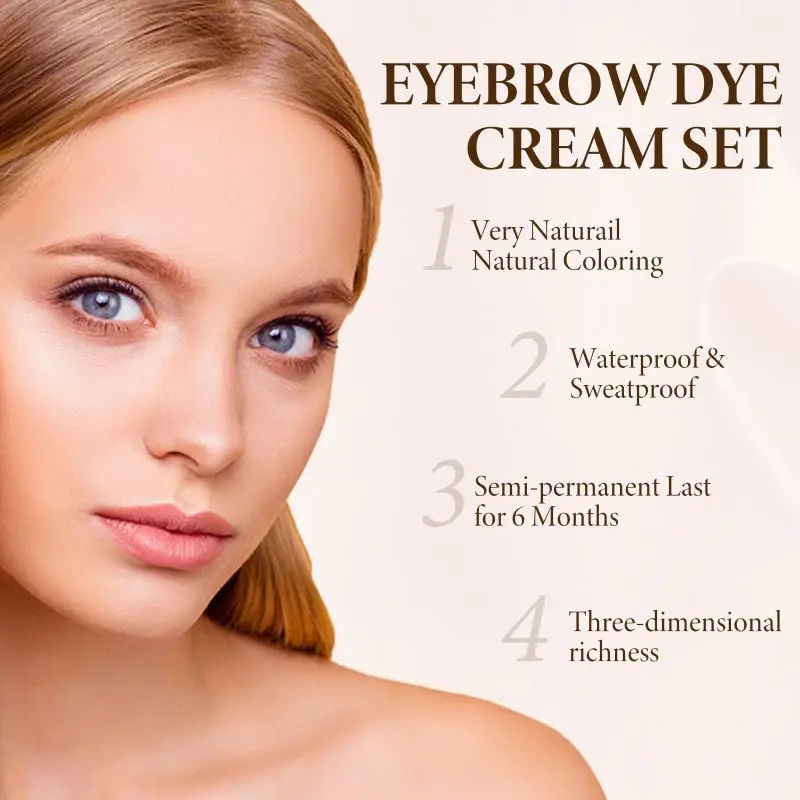 Semi Permanent Eyebrow Coloring Waterproof Long-Lasting DIY Color Styling Wax Dyeing Makeup Eyelashes Eyebrows Dye Cream