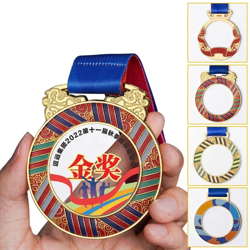 Medals Custom Metal Soft Enamel Zinc Alloy America Bag Sport Creative OEM North Ribbon Logo Style Packing Finish Technique Games
