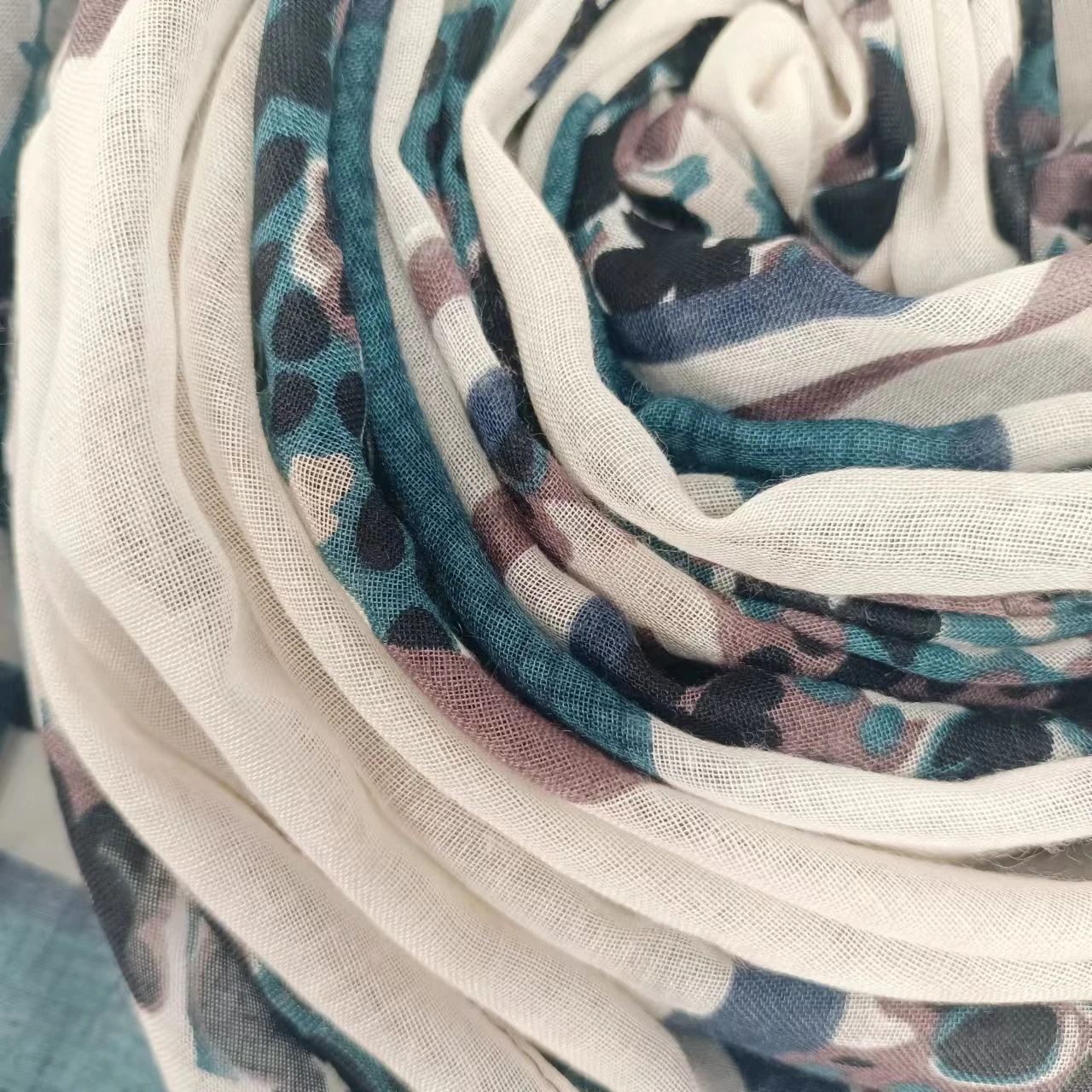 Wholesale Customized Ladies Printed Cotton Viscose Turban Shawl Fashion Patchwork Pattern Cotton Scarf