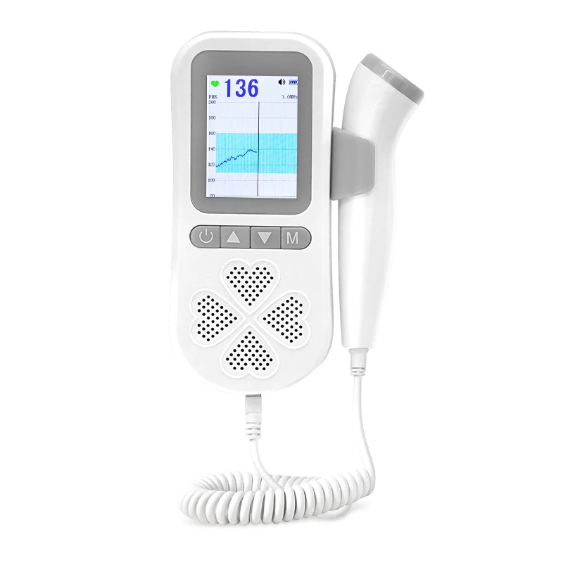 Популярный кривой фетальный Доплеровский Ультразвуковой детектор сердца для детей Детский кардиомонитор Распродажа с высокочувствительным зондом легкое повторное использование
