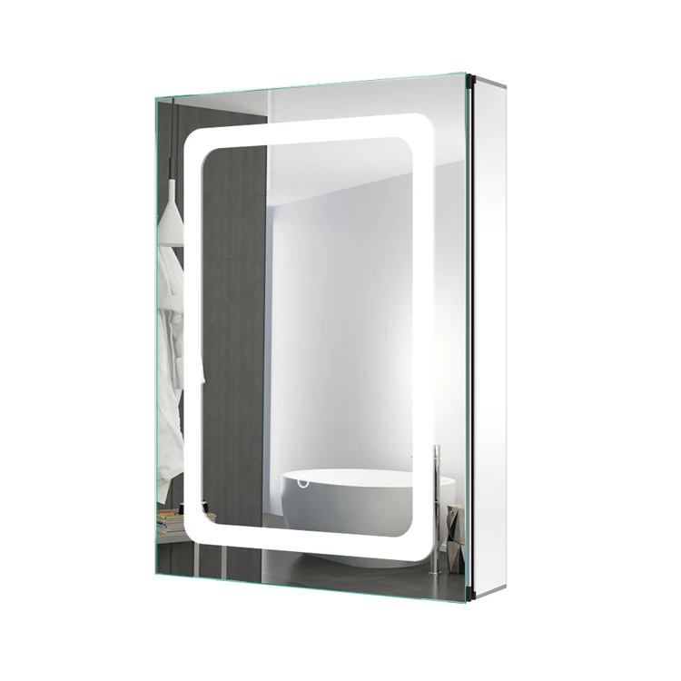 Customized Luxury Wall Mounted Bathroom Vanity Mirror Cabinet With LED Light