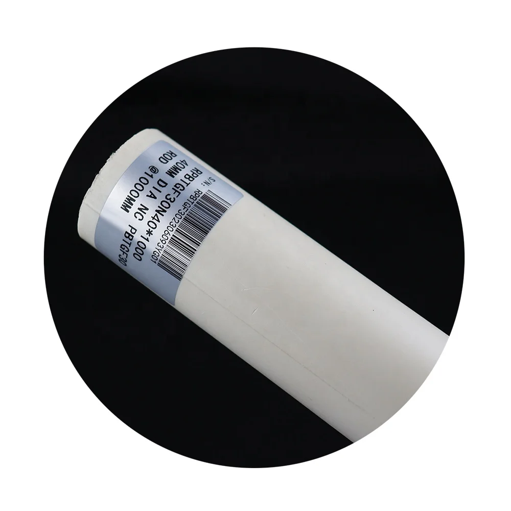 Engineering Plastic Flame Retardant Grade V0 High Glass Fiber Reinforced Extrusion Grade PBT 6-60mm Diameter PBT Rods