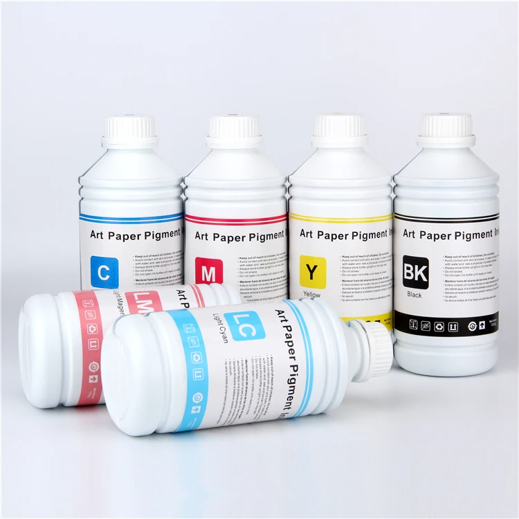 6 color pigment ink art paper ink for canon/mutoh/roland/mimaki/epson digital inkjet printers on c2s art paper