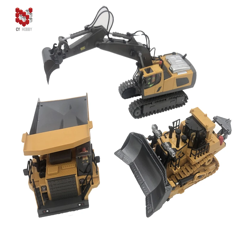 2.4G 1:20 11CH ALLOY Remote Control EXCAVATOR/ 1:24 9CH BULLDOZER/ 1:24 9CH DUMP TRUCK RC Construction Truck toy for children