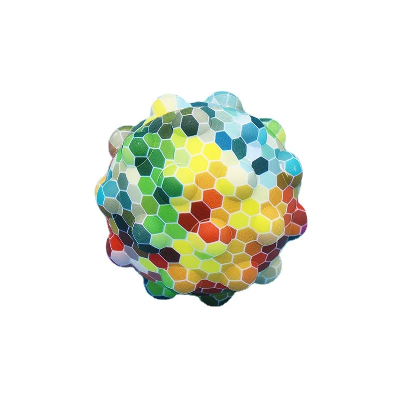 Amazon Hot sale Silicone Set Stress print Fidget Toy keychain 3D Sticky Balls Colorful Squeeze popit fidget toys for kids