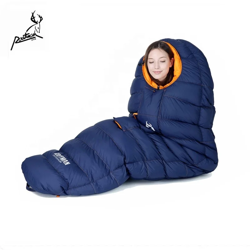 RS-400 Routman 1.63kg Lightweight Waterproof Bondage Hiking Down Heated Packable Sleeping Bag For Snow Mountain