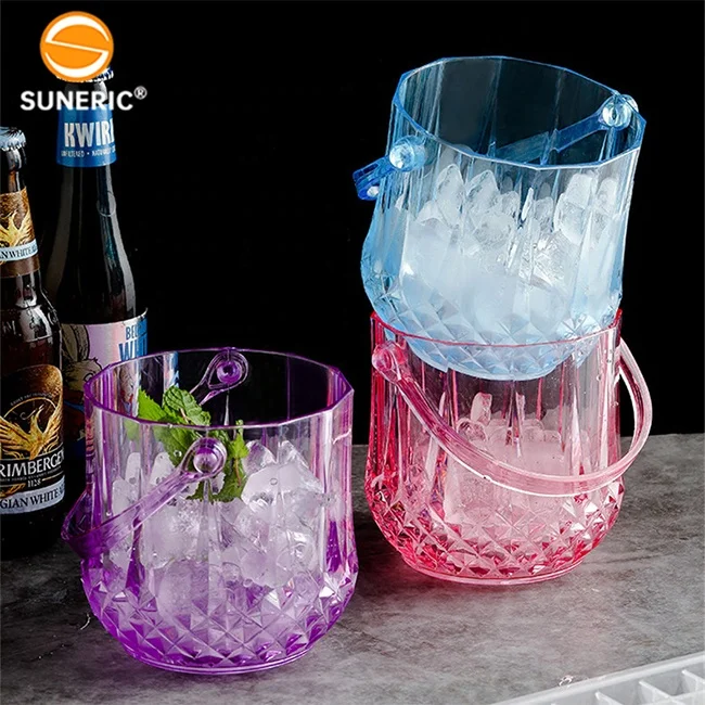 Mini Bar Clear Plastic Acrylic Transparent Beer Ice Cooler Bucket Ice Buckets Beverage Tubs For Party