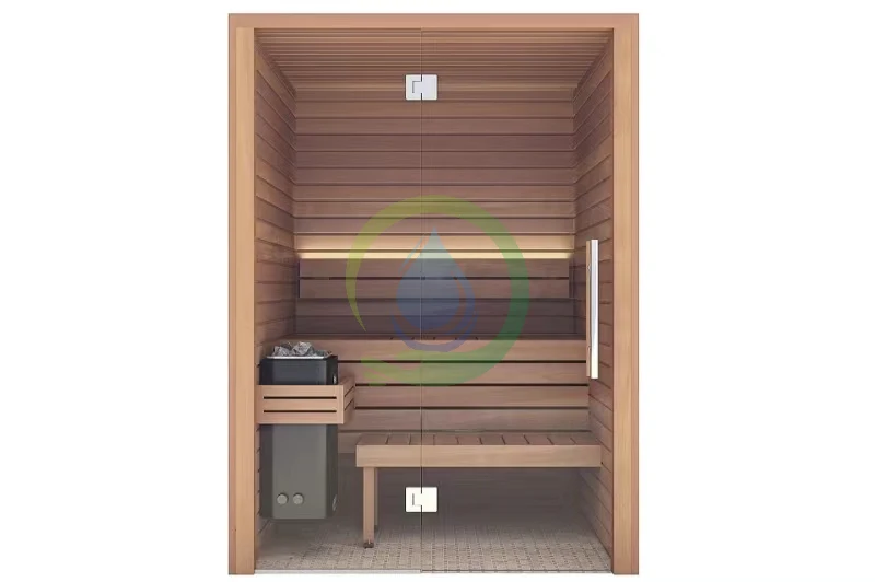 Traditional 3-Person Electric Sauna with Computer Control Panel Canadian Hemlock Steam Feature for Health for Home Use