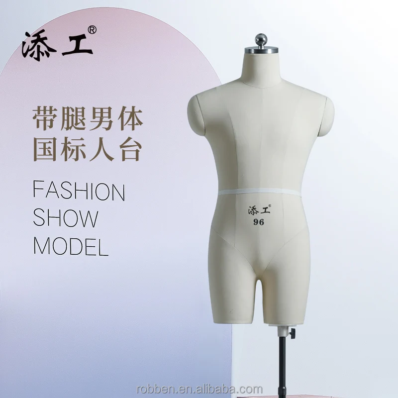 Pinable Sewing Dress Form Mannequin Plus Size male half body Torso Mannequins with Adjustable Height Standing For Clothing