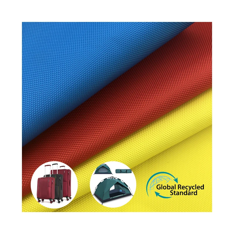grs recycled fabric manufacturer Free Sample 1680D waterproof Coated rpet Oxford polyester Fabric For luggage/Camping Tent