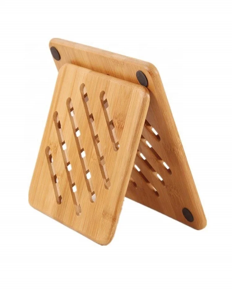 
Natural Bamboo Trivet Mat Set Heat Resistant Pads for Hot Dishes/Pot/Bowl/Teapot/Hot Pot Holders 