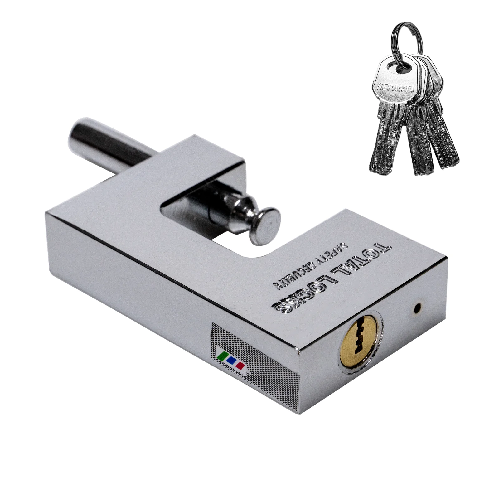 70mm CP color Chrome Plated Rectangular Padlock Pad locks Solid Heavy Duty Door Lock square iron lock