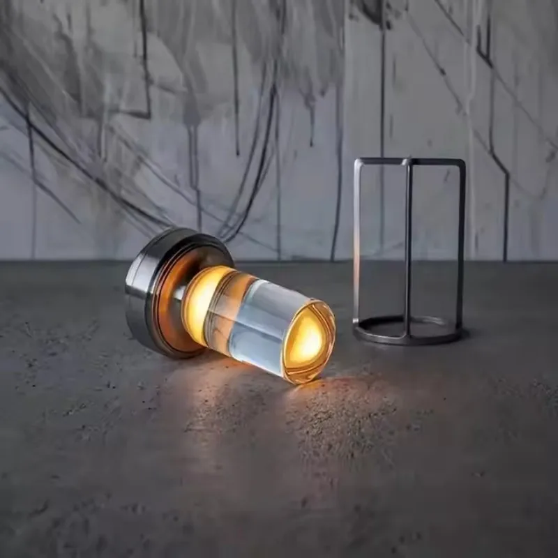 Lantern Cordless Rechargeable LED Desk Light 3-Levels Brightness Portable Metal Table Lamp for Restaurant Bar