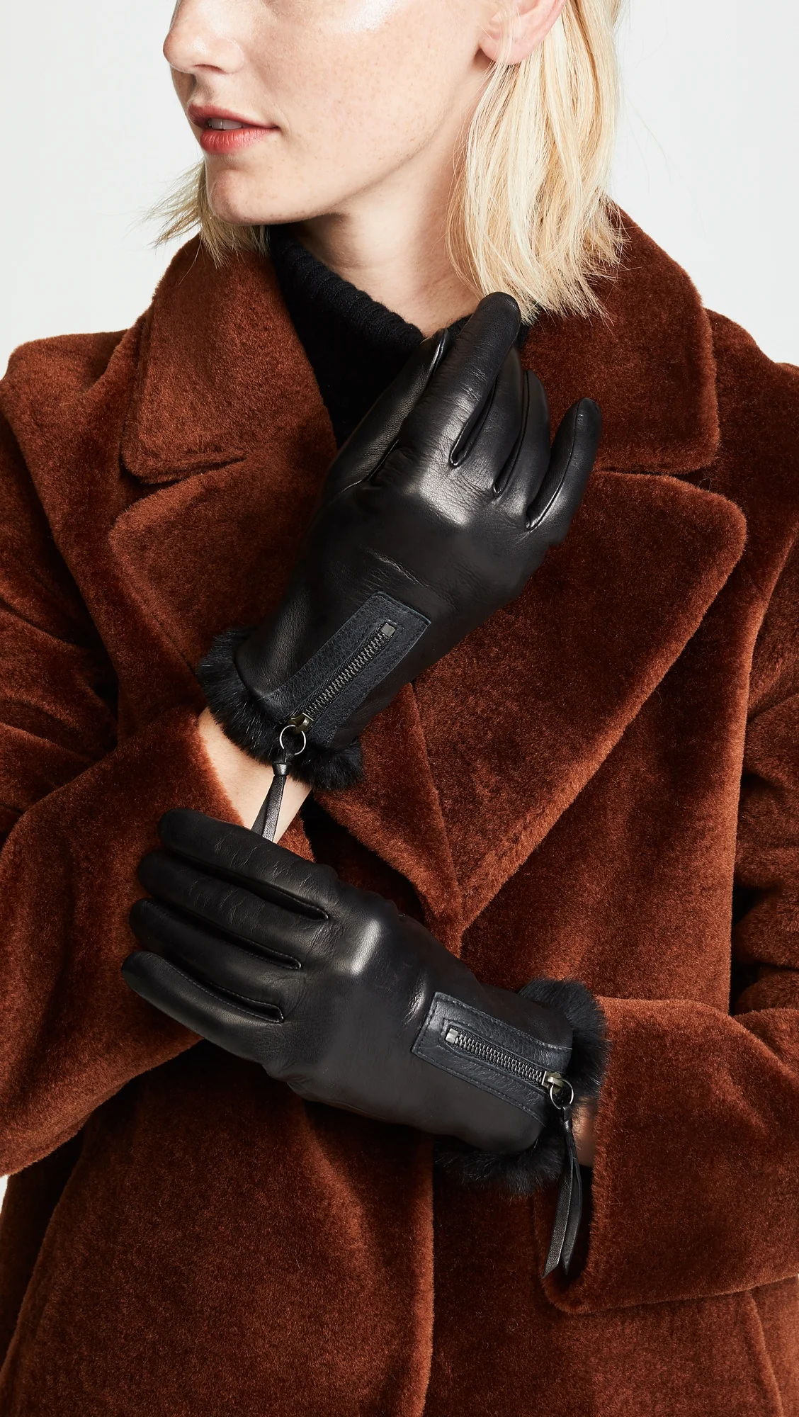 Fashion leather Ladies  Black dressing Custom made Gloves made with Top Quality  Certified Leather (FG-032)