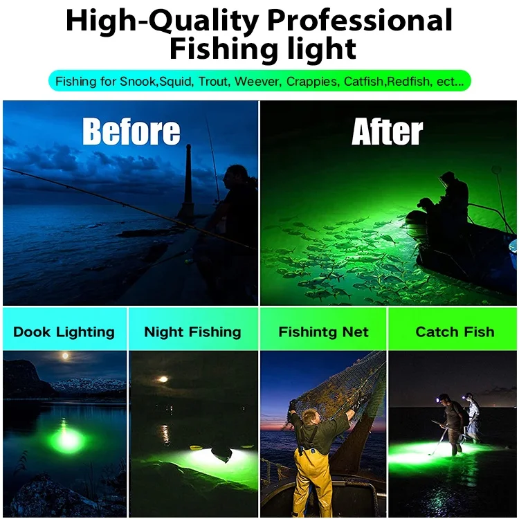 Decoy Catcher LED Fish Trap Trapper High Lumen Attract Fish 12V LED Night Camping Professional Underwater Lighting Fishing Light
