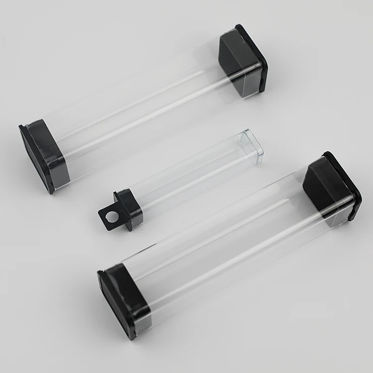 Hard Transparent Square Plastic Tube , Rectangular PVC Tube