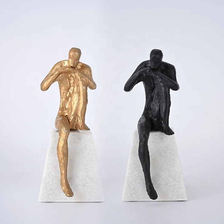Simple art simple modern figure  metal decor india craft sculpture home decoration for hotel porch study desktop decoration