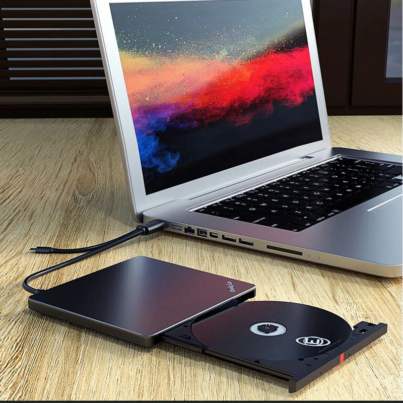 Lenovo CD RW Burner DVD CD Reader Player with USB TYPE-C cables slim portable reader