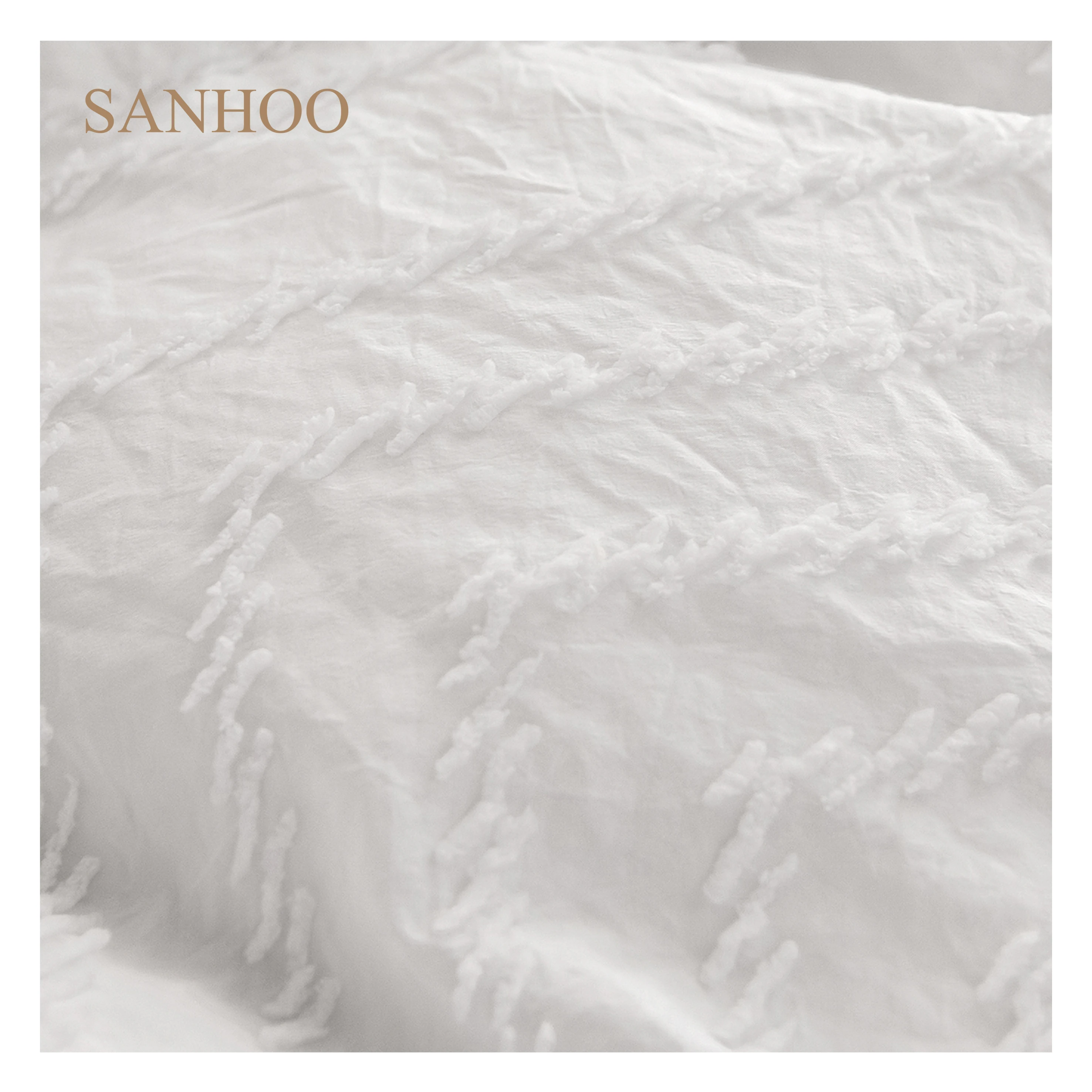 Оптовая продажа роскошное постельное белье из 100% хлопка для пятизвездочных отелей SANHOO белое простыня с вышивкой