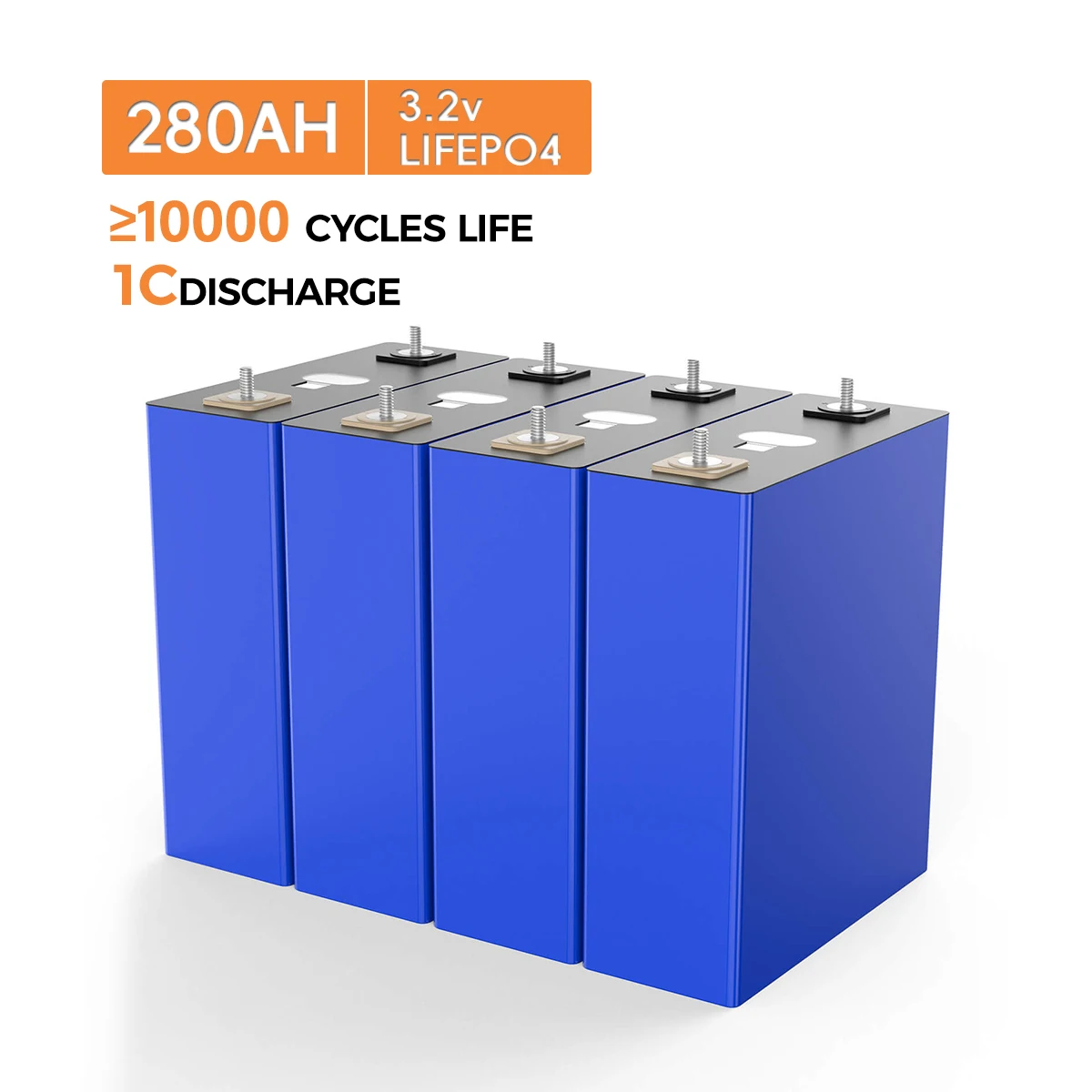 Hithium Grade A 10000 Time Cycles LiFePO4 Cell 280Ah 3.2V LFP Lithium Ion Battery with M6 Stud Busbar