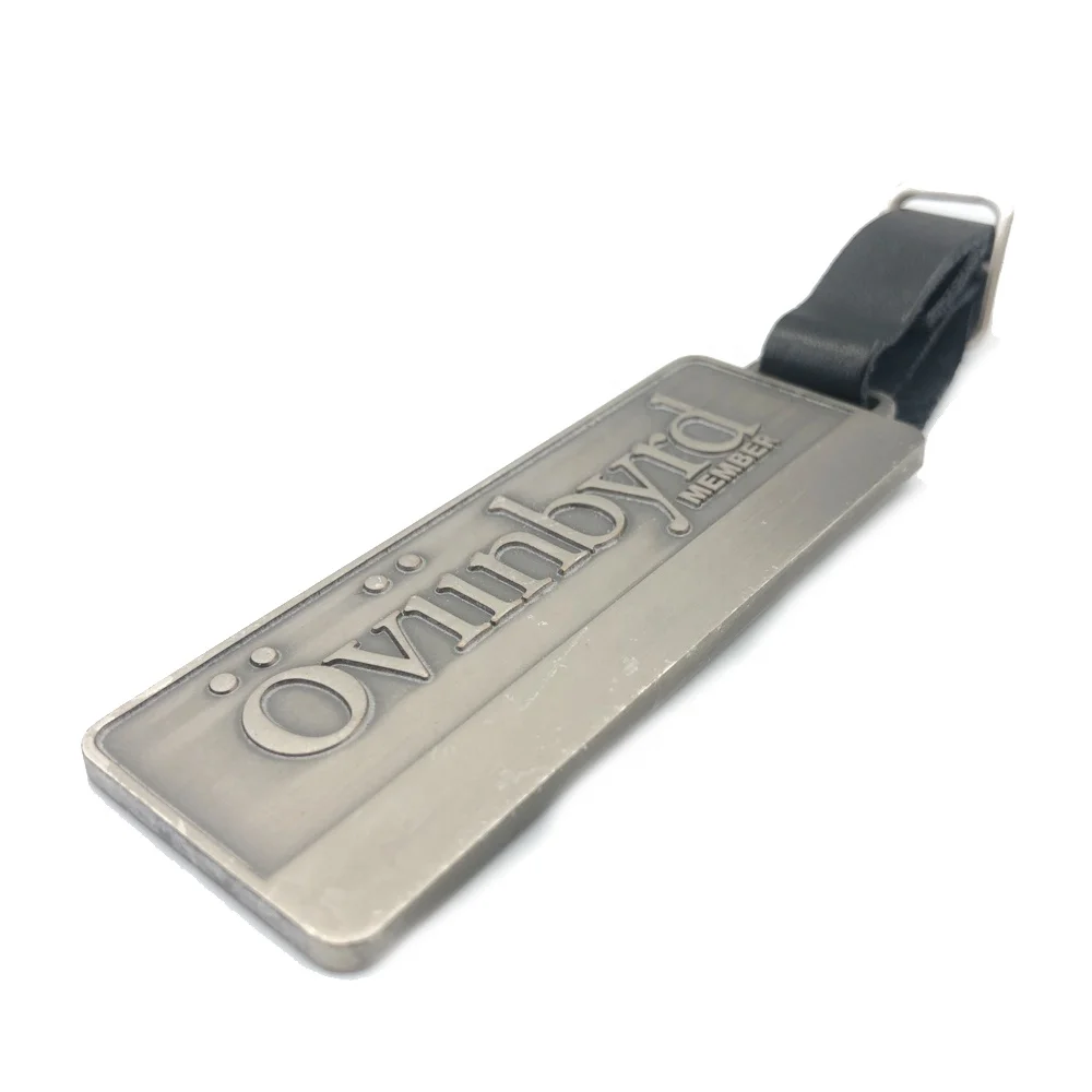 Wholesale Rectangle Metal Golf Package For Members with Leather Golf Bag Tag