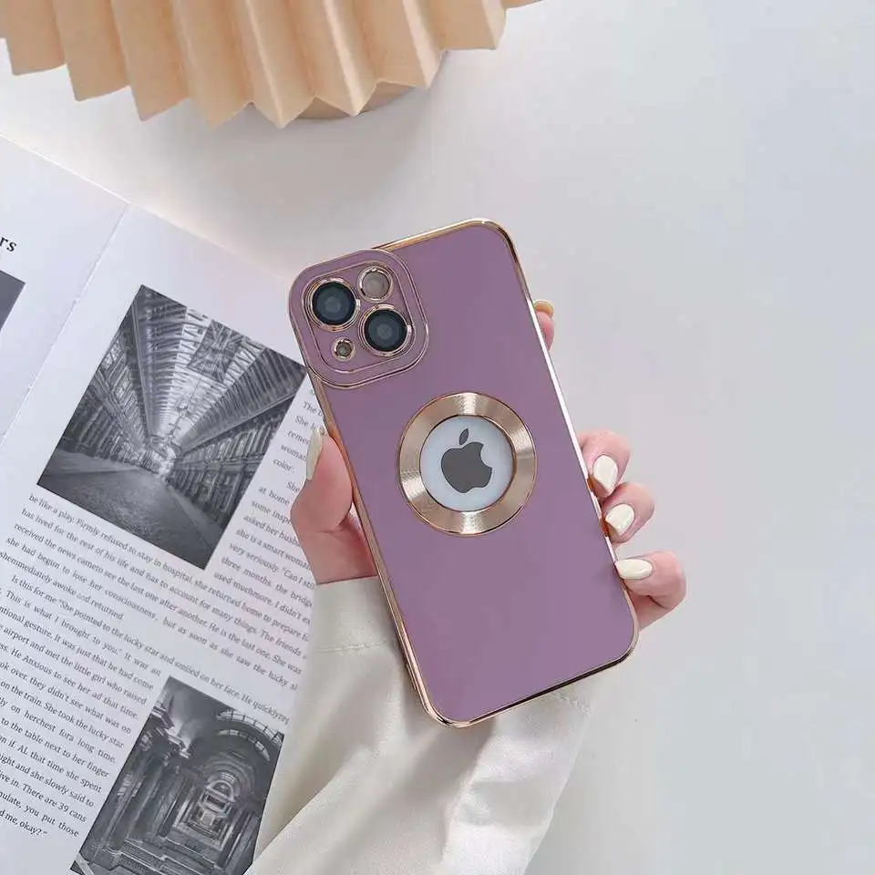 Luxury Soft Electroplated Phone Case for iPhone 14 Pro Max 13 12 11 XS X XR 7 8 Plus Hollow Out Silicone Cases Cover