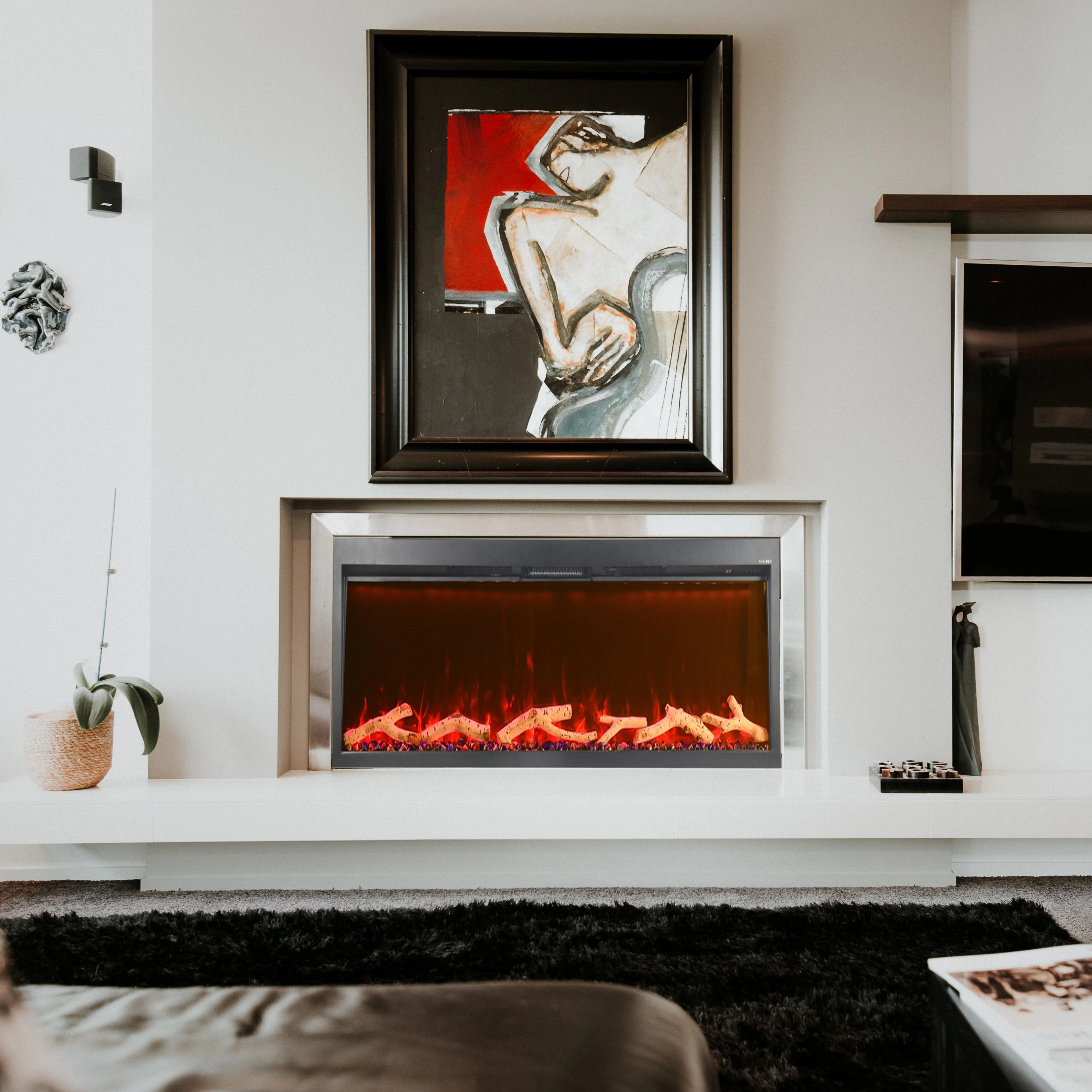 
 Electric fireplace manufacturer glass decorative fireplace insert  