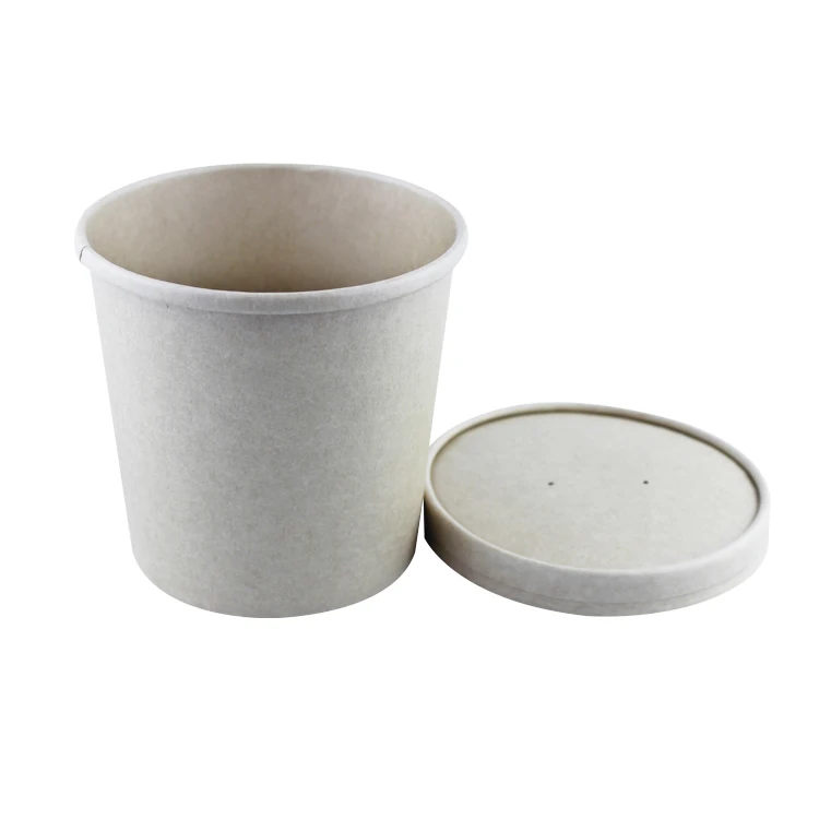 
Factory Price Disposable Round Kraft Paper Soup Cup For Party Supplies 