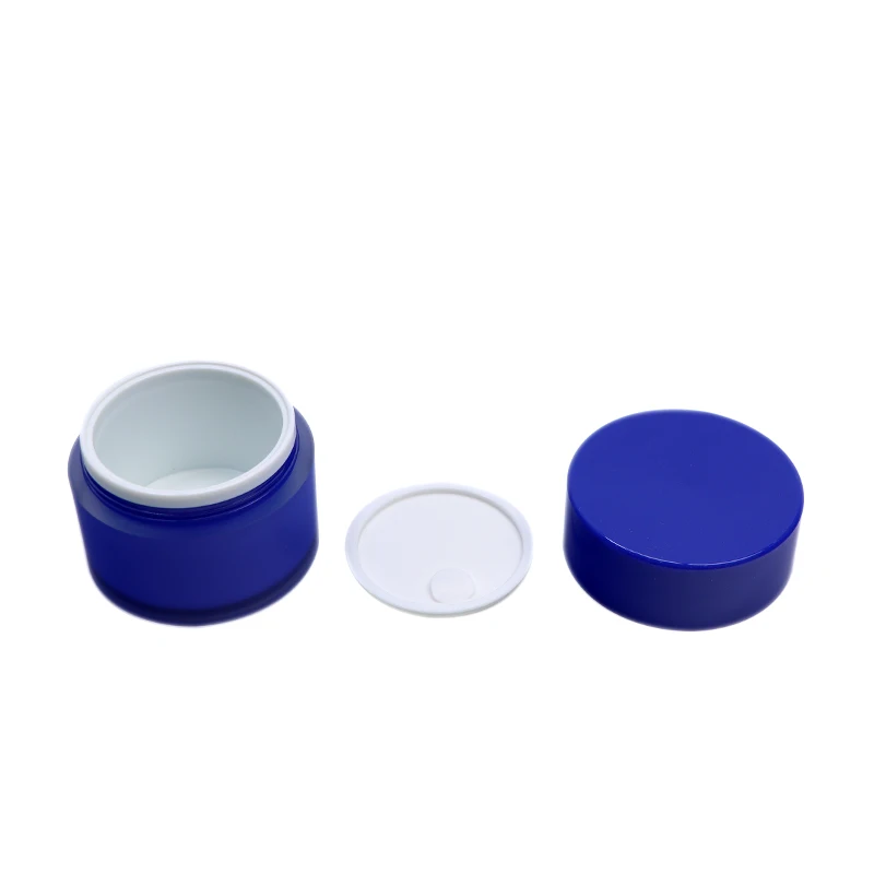 custom crimp neck frosted blue 15ml 30ml 50ml 30g cream jar rotating lotion pump bottle