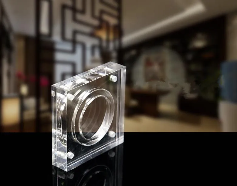 Custom acrylic coin display holder commemorative coin challenging coin display box