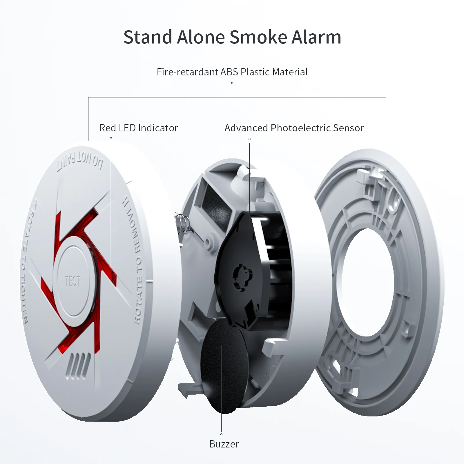 New Smoke Only En14604 Approved Photo Electronic Standalone 1year Smoke Detector 9v 1year Independent Smoke Fire Sensor Detector