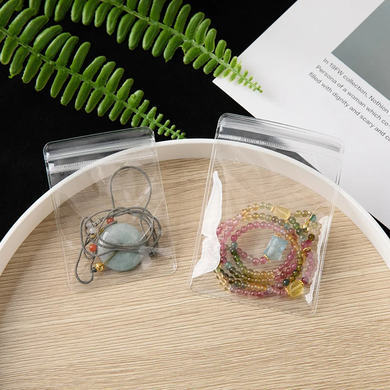 Custom Plastic Jewelry Packaging Transparent Small PVC Pouch Clear Bags With Zippers