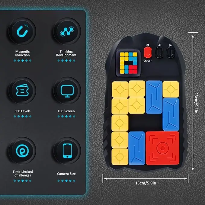 Супер раздвижная головоломка 500 + Электронная Развивающая игра игрушка для путешествий портативная игровая консоль