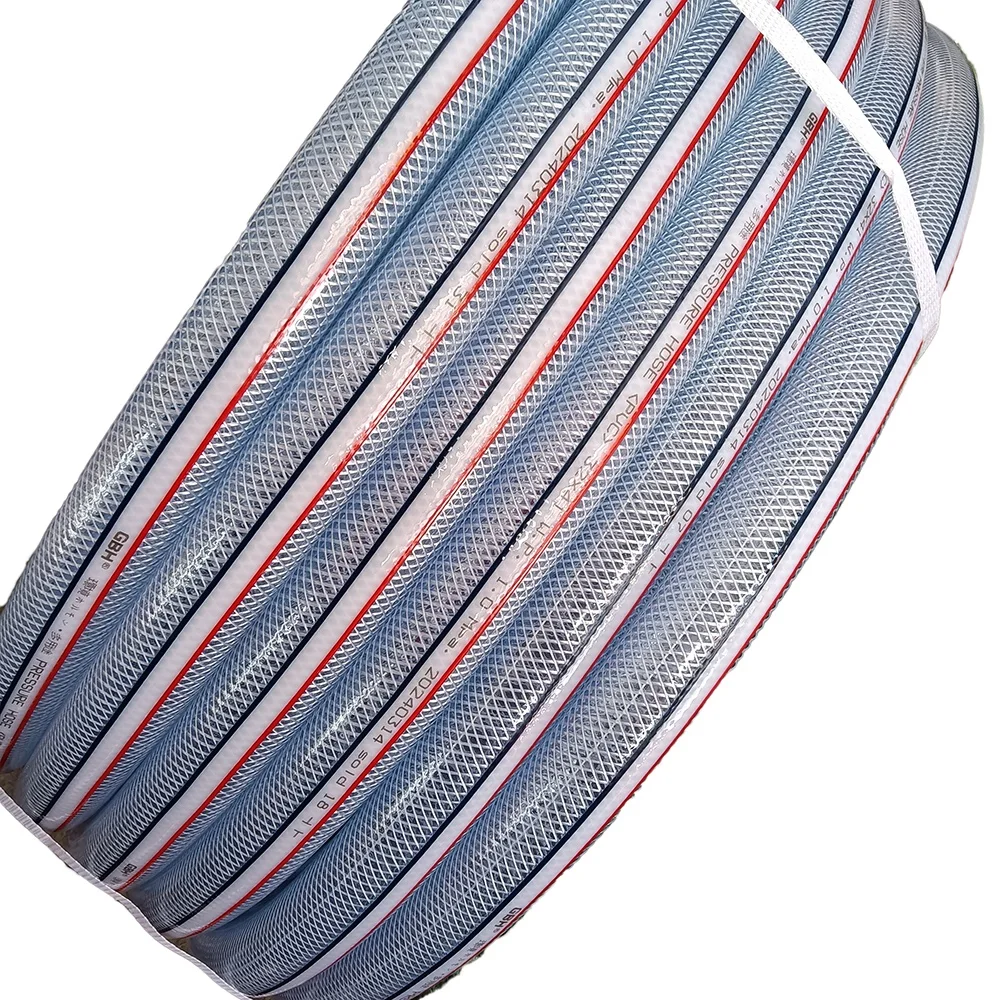 High Pressure Flexible Transparent Netting Garden Water Hose PVC Fiber Braided Reinforced Hose