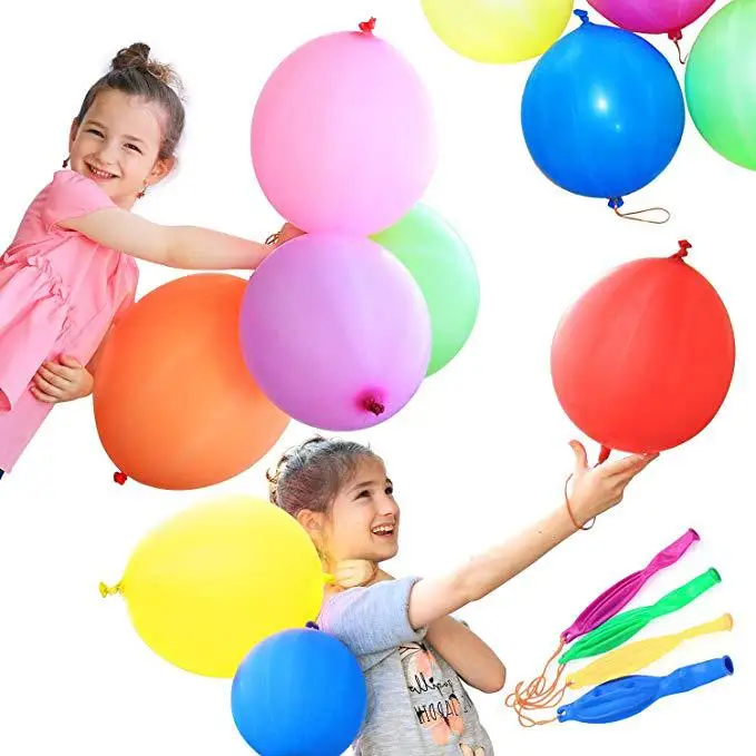 
china big inflatable 18 inch latex punch ball balloon with good rubber band for Children Toys 