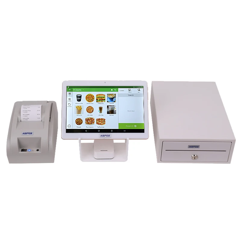 10inch Mini All In One Cash Register System Small Size Point Of Sale Equipment Android Pos with Printer For Retails