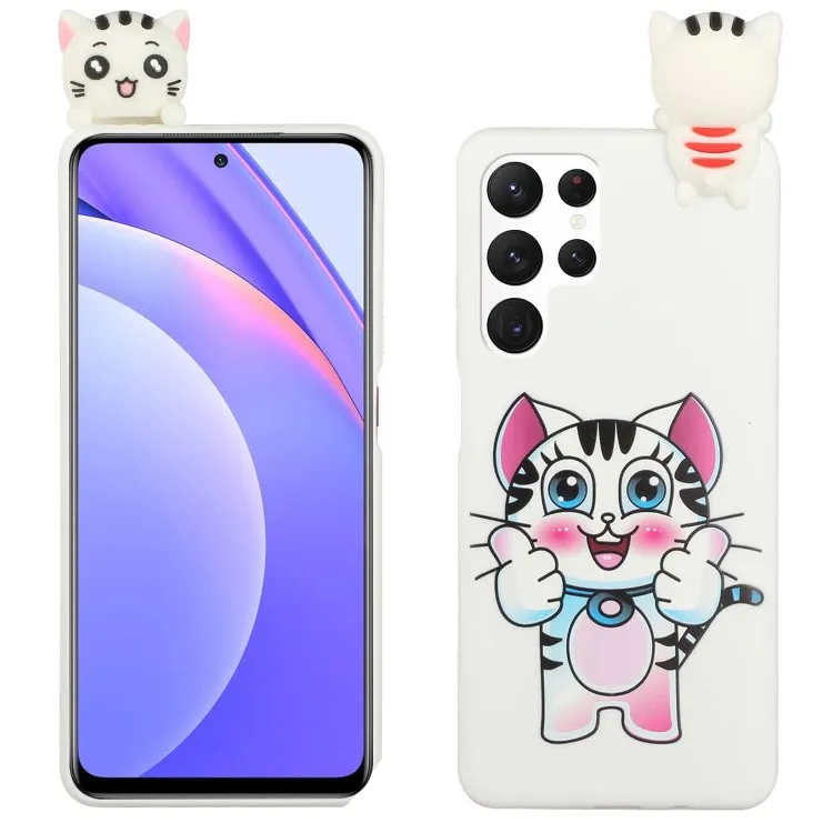 3D Animal Doll Decor TPU funny phone case for Samsung Galaxy S22 Ultra 5G cute phone cover mobile case