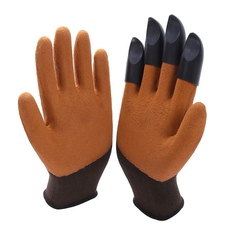 Green Foam Claw Gardening Gloves for Sand and Soil Digging: Landscaping, Planting, Protective Work Gloves